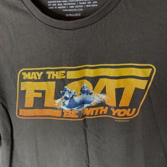 Artcotic May the Float Be You Shirt Brown Sz XL Rafting‎ Kayak Canoe Colorado - Picture 2 of 10